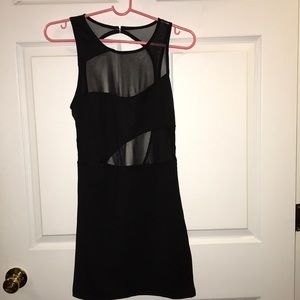Black open see through dress